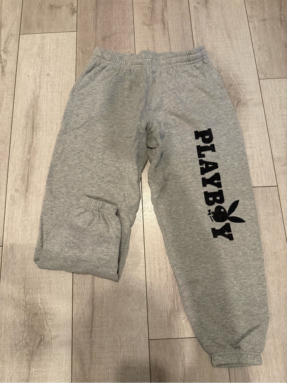 PacSun Gray Sweatpants with Black Logo Print